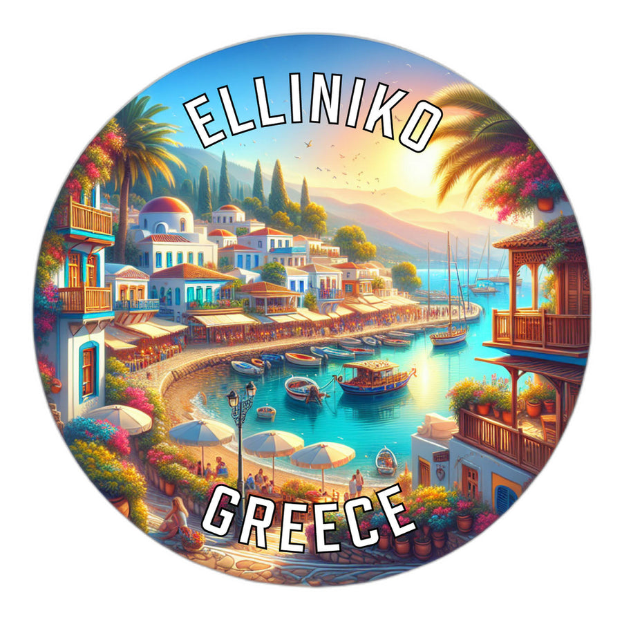 Elliniko Greece Souvenir Die Cut Flat Magnet Image 1