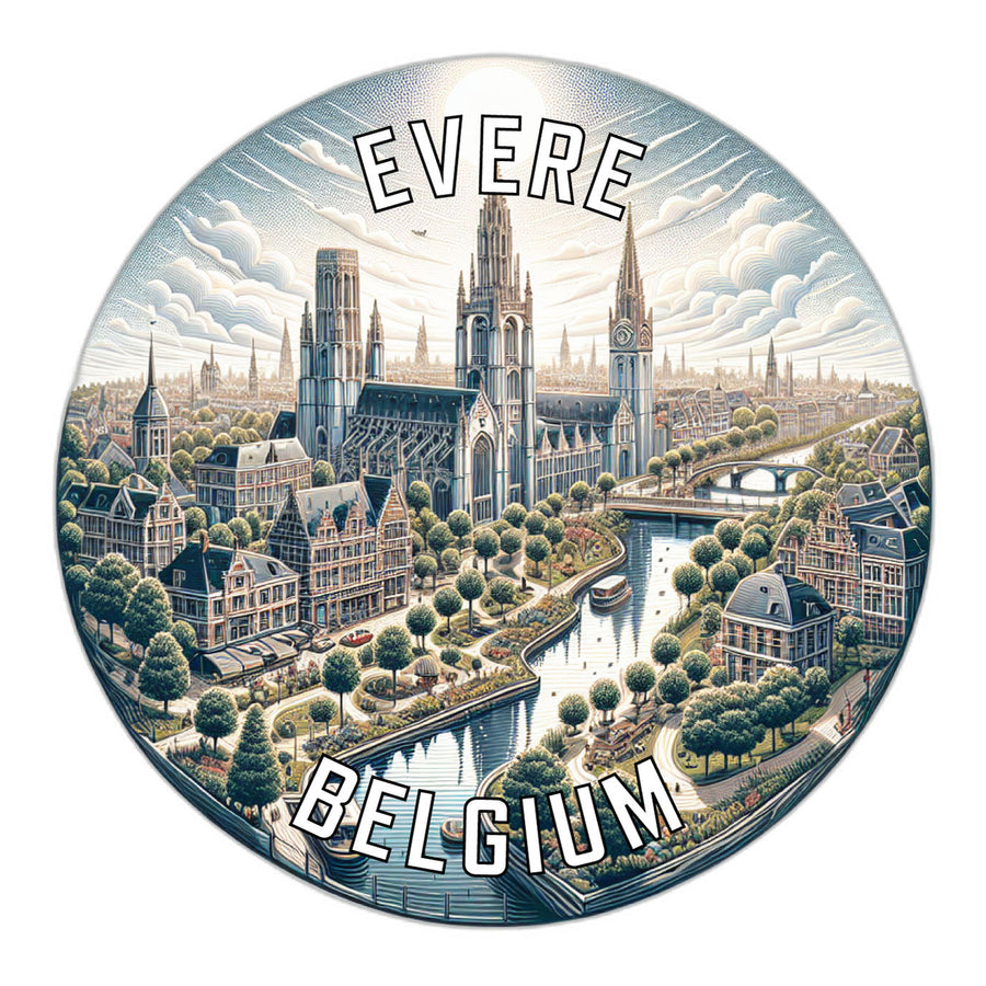 Evere Belgium Souvenir Die Cut Flat Magnet Image 1