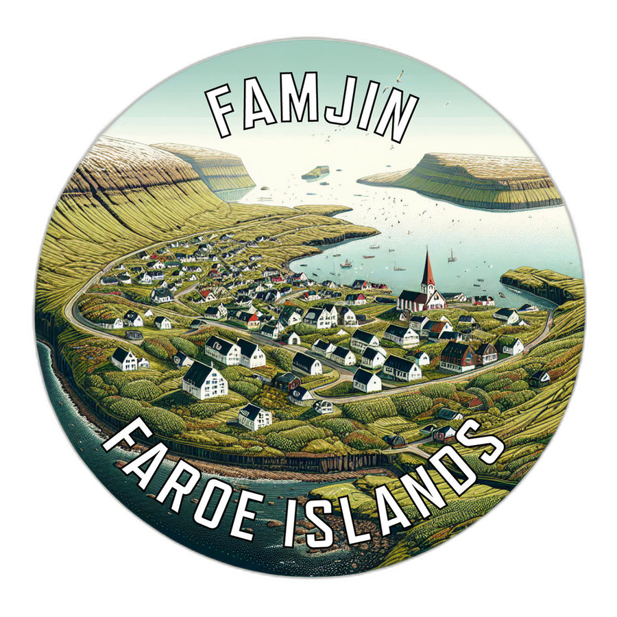 Famjin Faroe Islands Souvenir Die Cut Flat Magnet Image 1