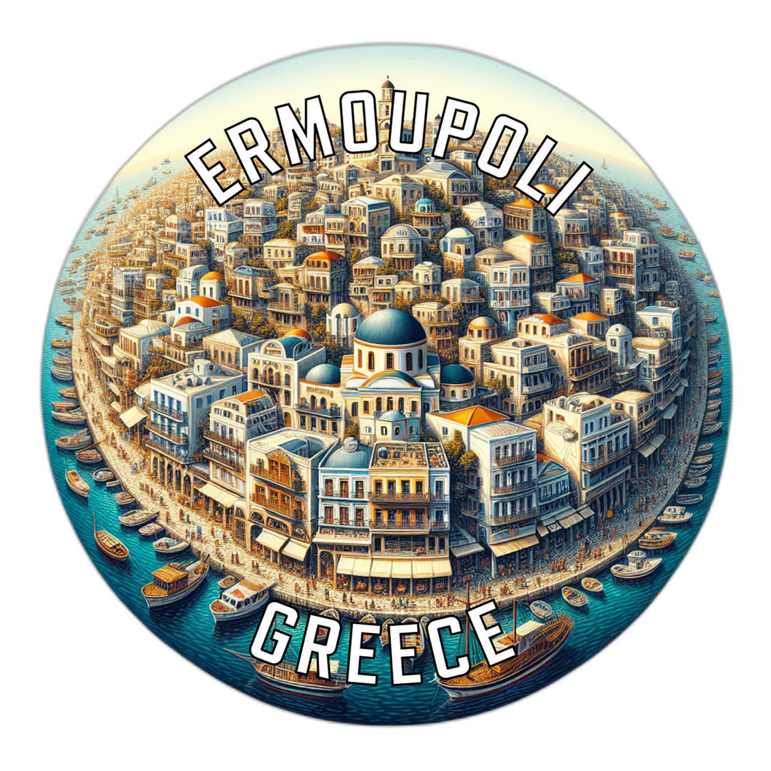 Ermoupoli Greece Souvenir Die Cut Flat Magnet Image 1