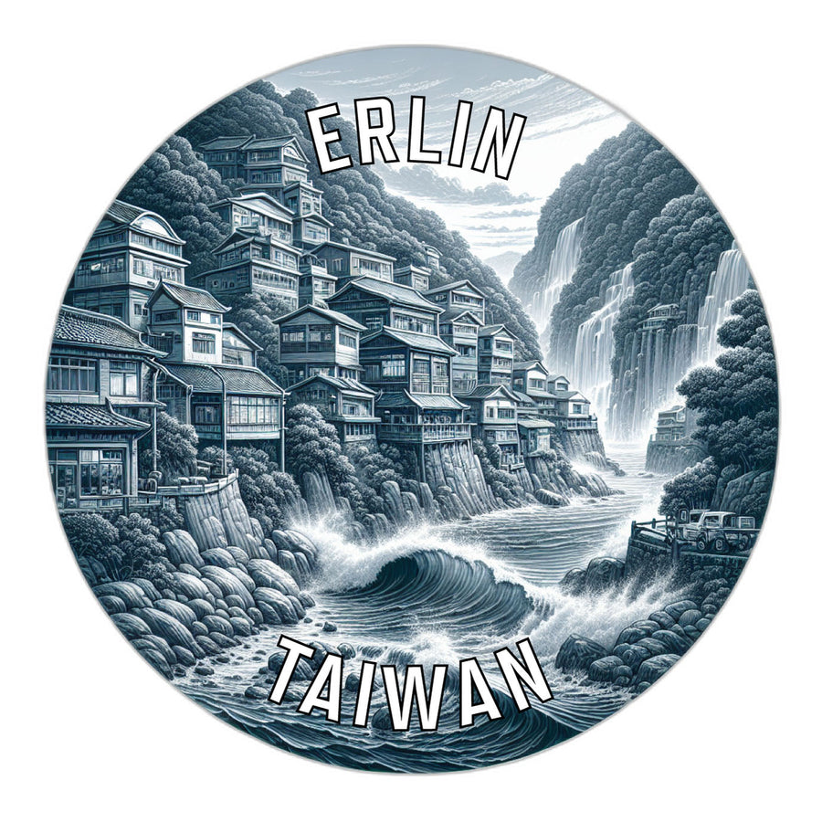 Erlin Taiwan Souvenir Die Cut Flat Magnet Image 1