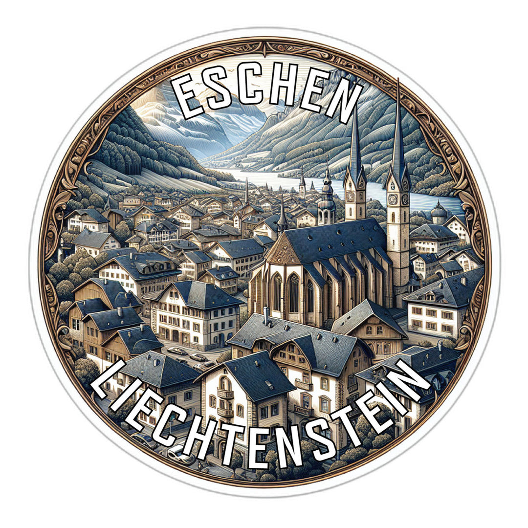 Eschen Liechtenstein Souvenir Die Cut Flat Magnet Image 1