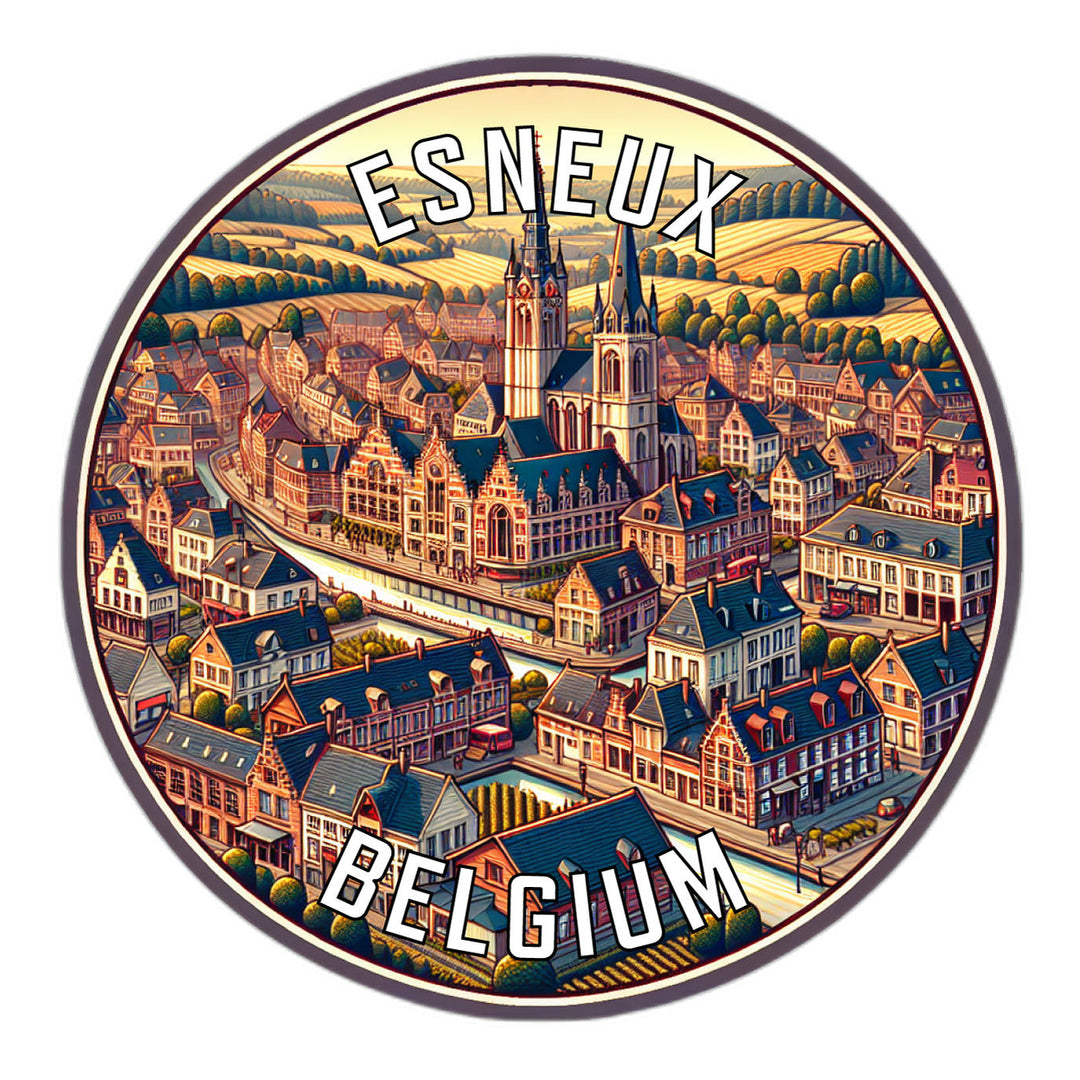 Esneux Belgium Souvenir Die Cut Flat Magnet Image 1