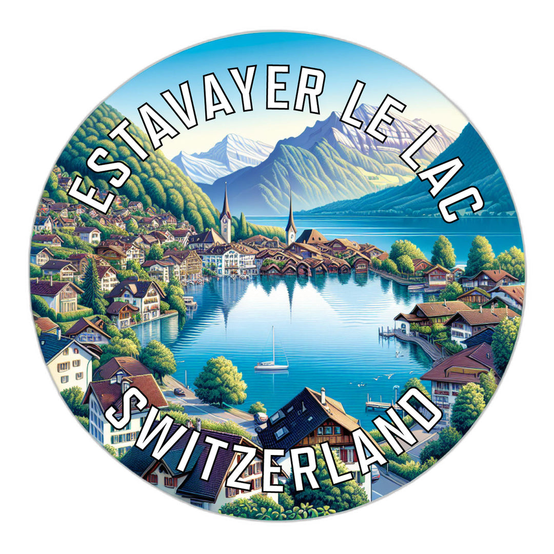 Estavayer le Lac Switzerland Souvenir Die Cut Flat Magnet Image 1