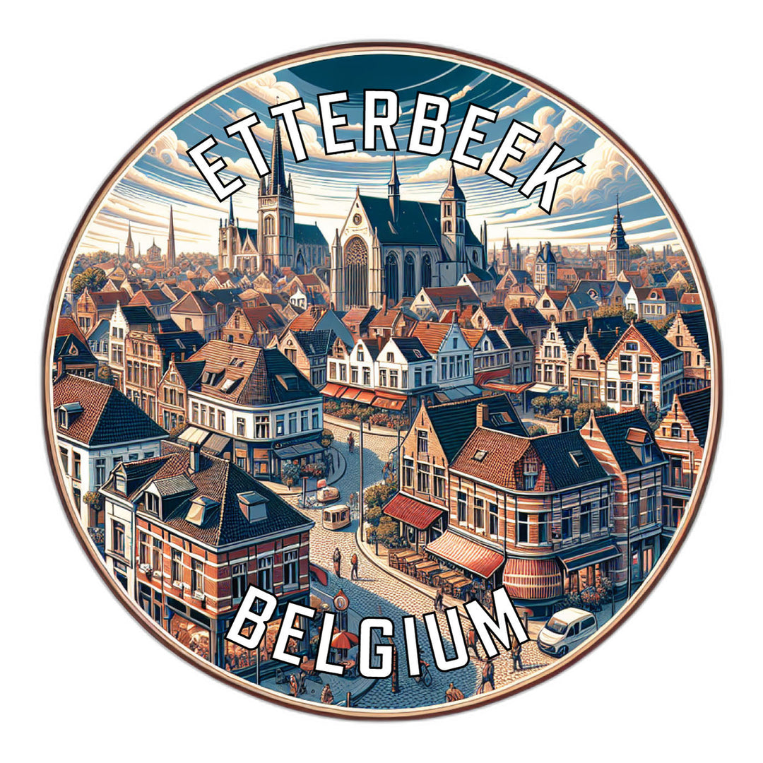 Etterbeek Belgium Souvenir Die Cut Flat Magnet Image 1