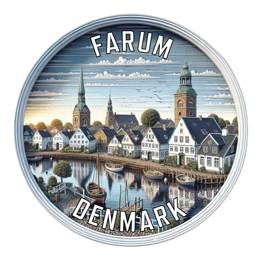 Farum Denmark Souvenir Die Cut Flat Magnet Image 1