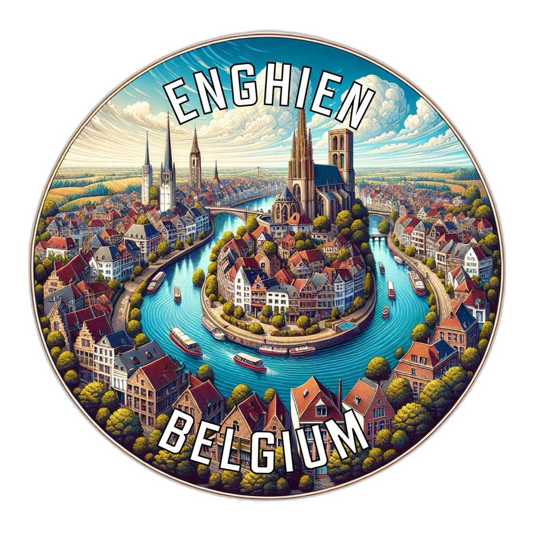 Enghien Belgium Souvenir Die Cut Flat Magnet Image 1