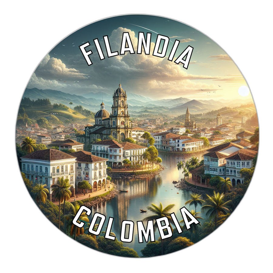 Filandia Colombia Souvenir Die Cut Flat Magnet Image 1