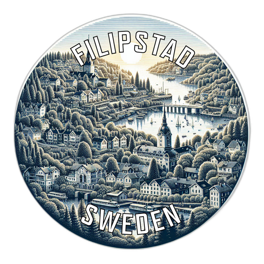 Filipstad Sweden Souvenir Die Cut Flat Magnet Image 1