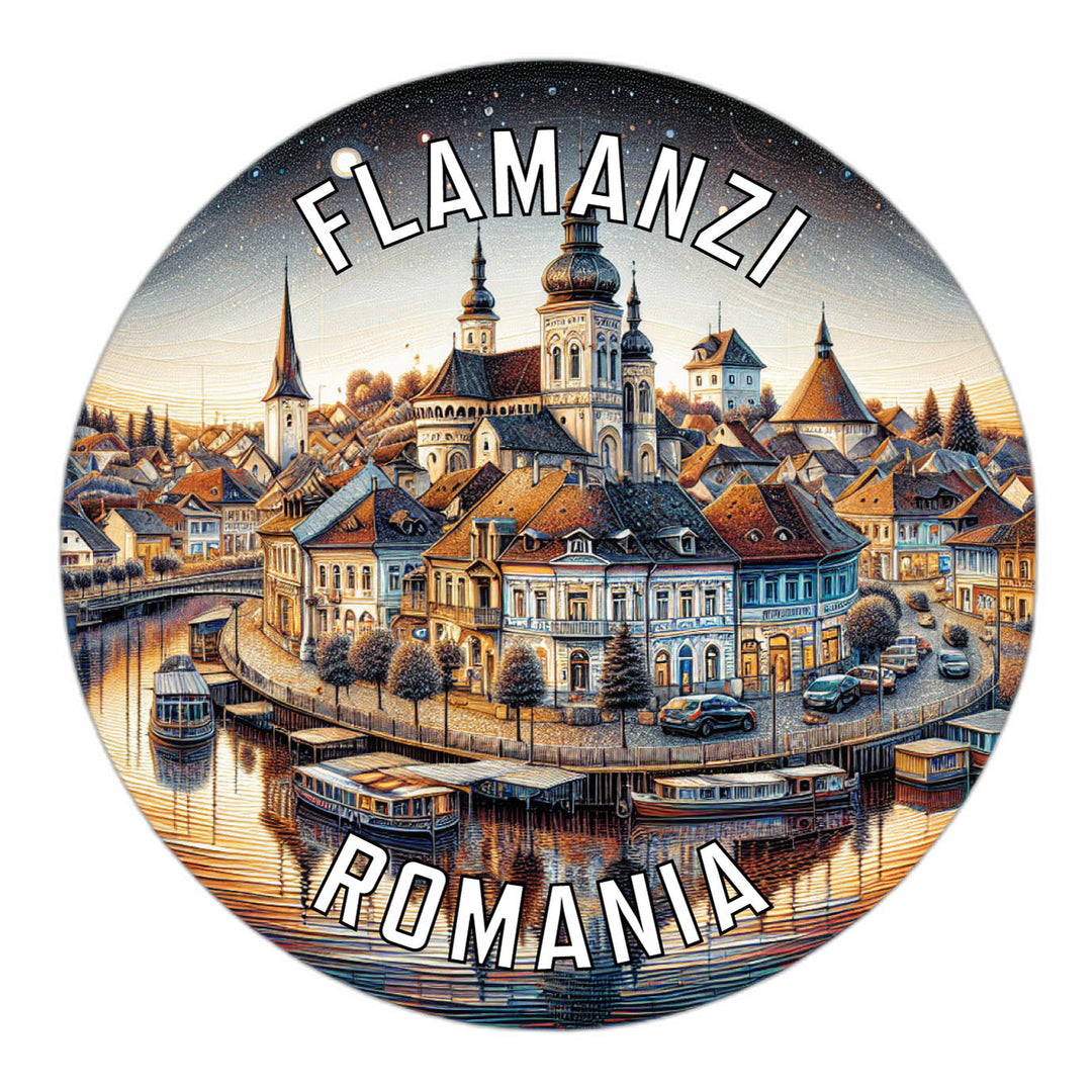 Flamanzi Romania Souvenir Die Cut Flat Magnet Image 1