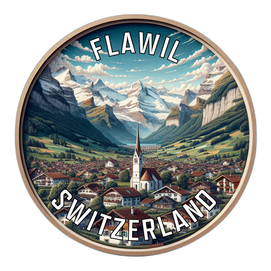 Flawil Switzerland Souvenir Die Cut Flat Magnet Image 1