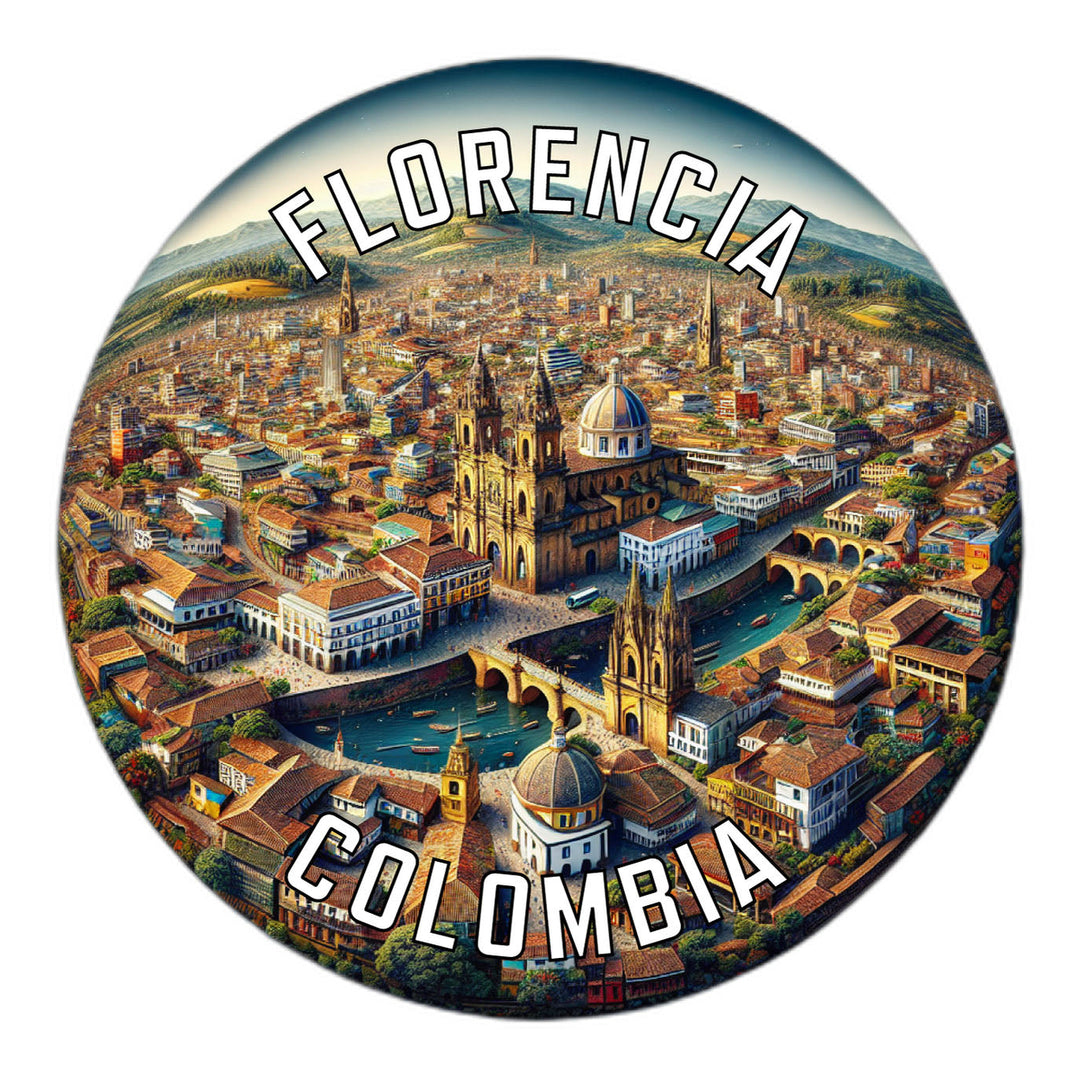 Florencia Colombia Souvenir Die Cut Flat Magnet Image 1