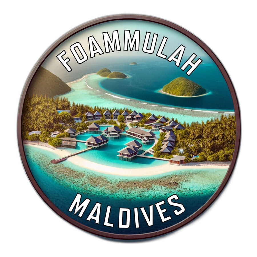 Foammulah Maldives Souvenir Die Cut Flat Magnet Image 1