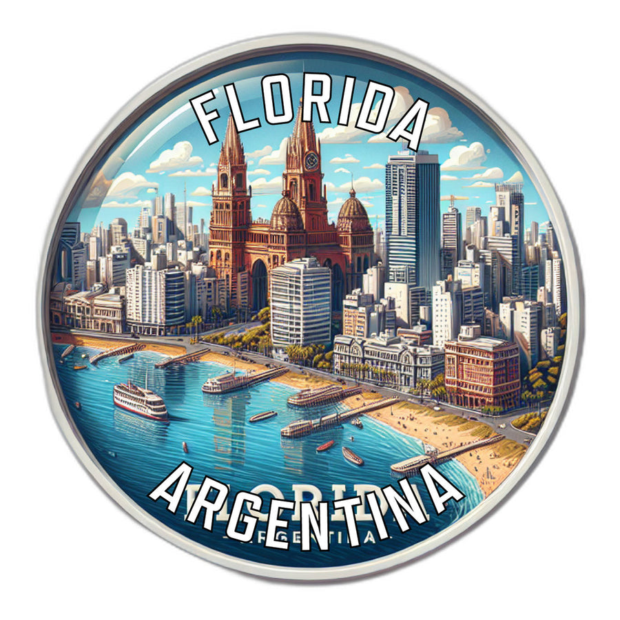 Florida Argentina Souvenir Die Cut Flat Magnet Image 1