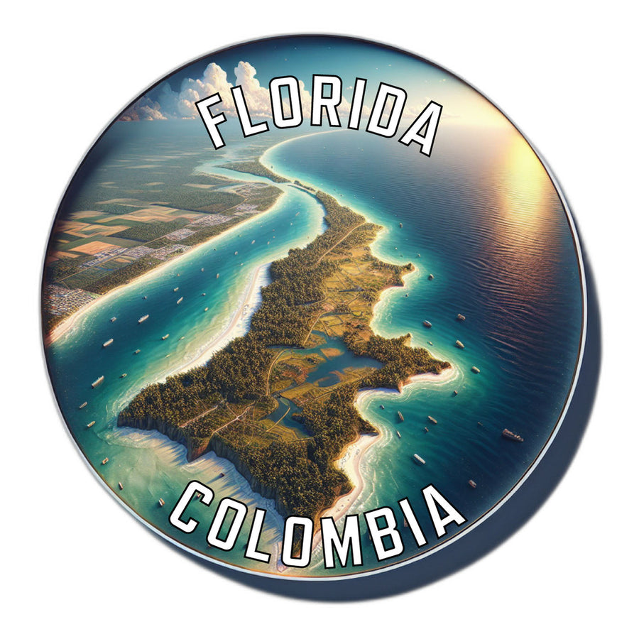 Florida Colombia Souvenir Die Cut Flat Magnet Image 1