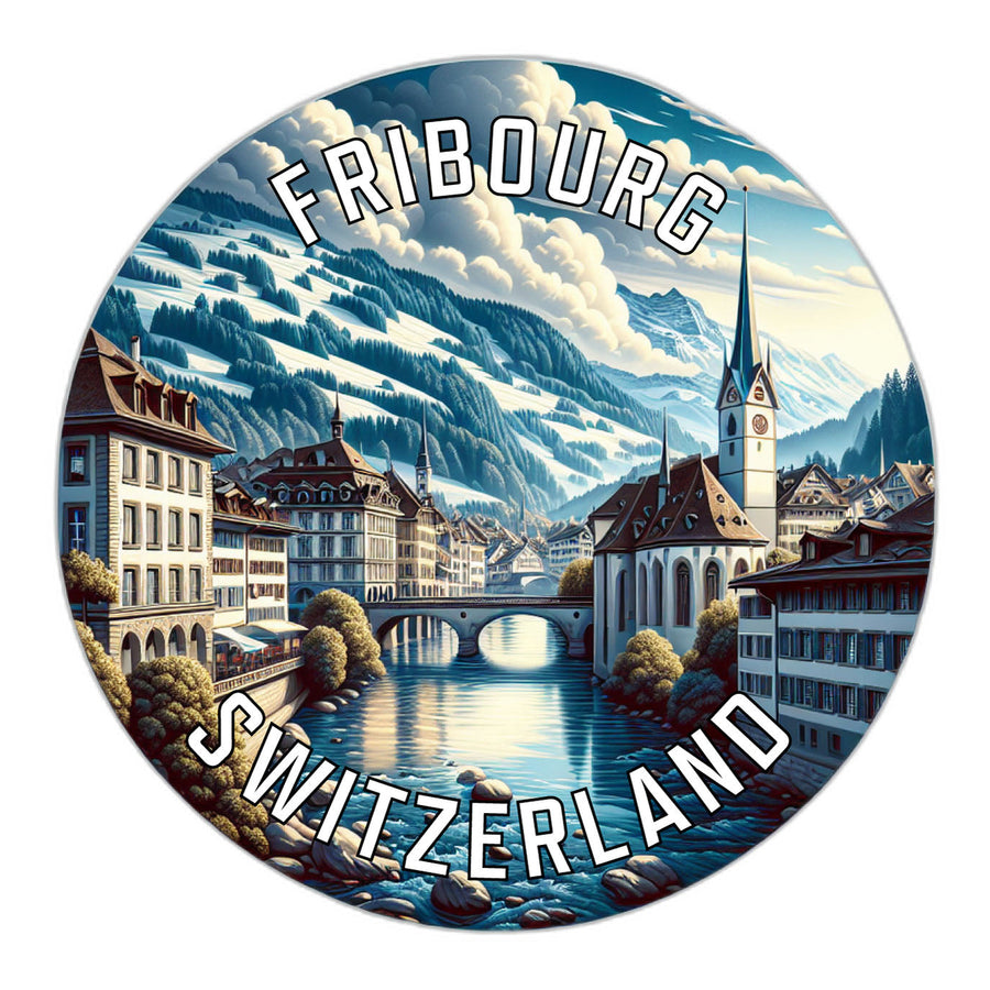 Fribourg Switzerland Souvenir Die Cut Flat Magnet Image 1