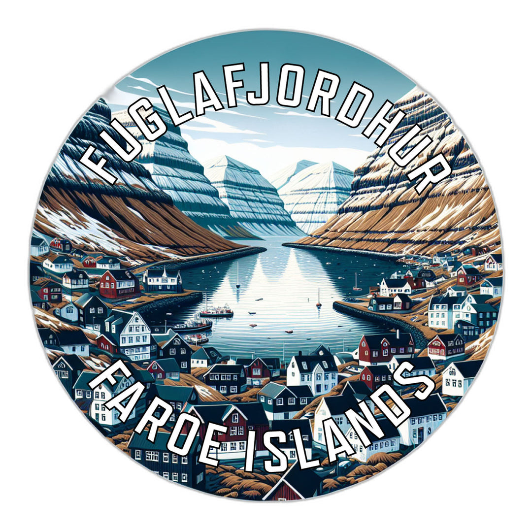 Fuglafjordhur Faroe Islands Souvenir Die Cut Flat Magnet Image 1