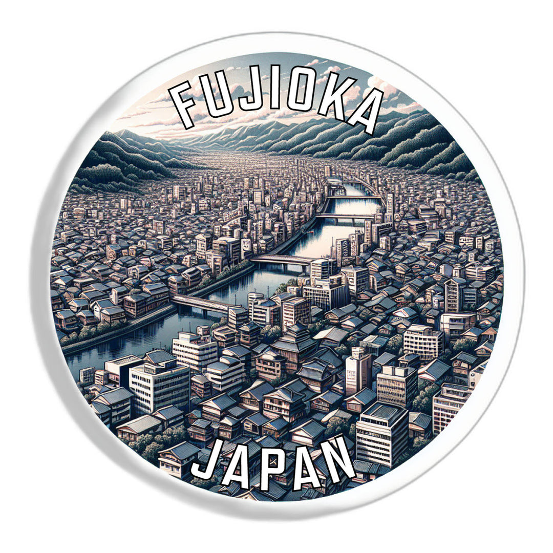 Fujioka Japan Souvenir Die Cut Flat Magnet Image 1