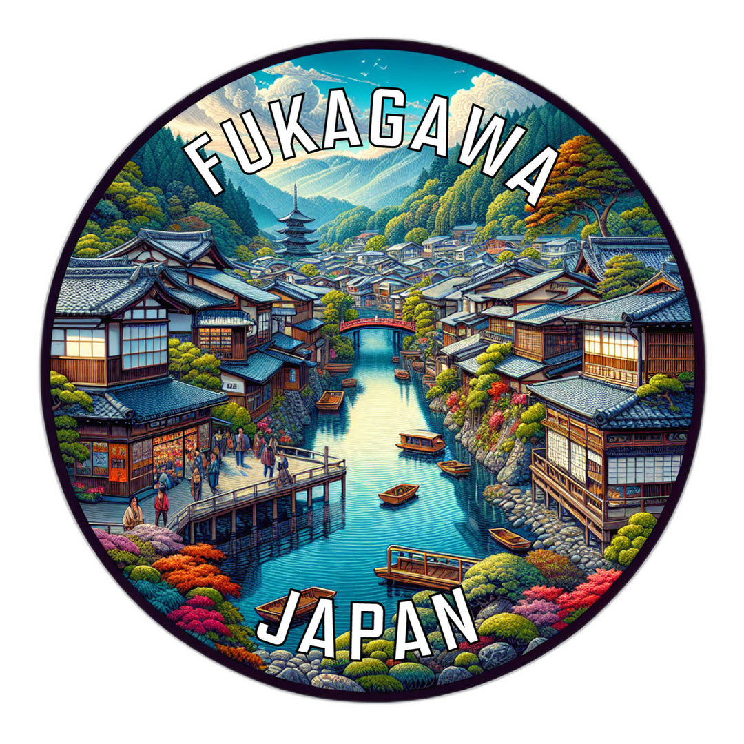 Fukagawa Japan Souvenir Die Cut Flat Magnet Image 1