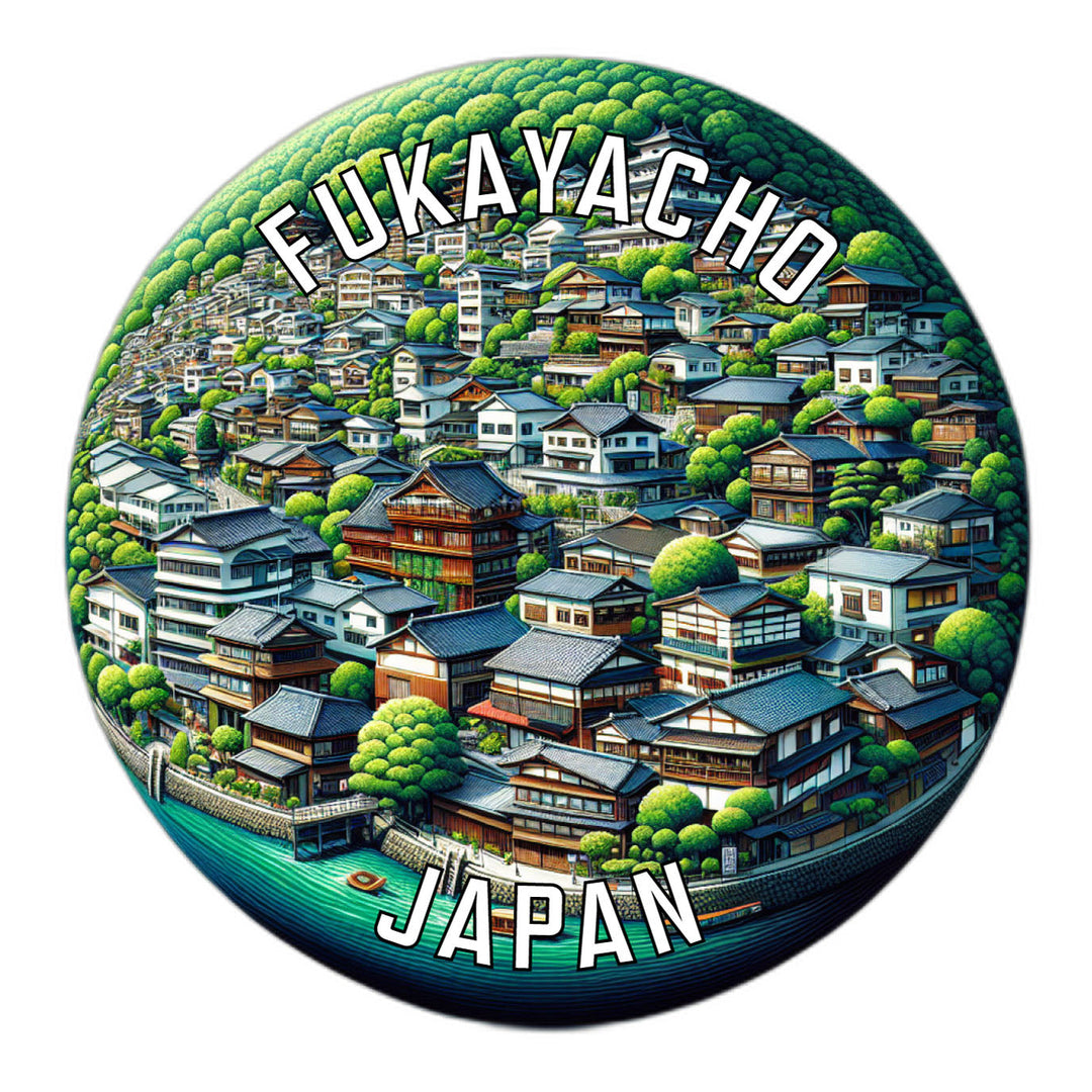 Fukayacho Japan Souvenir Die Cut Flat Magnet Image 1