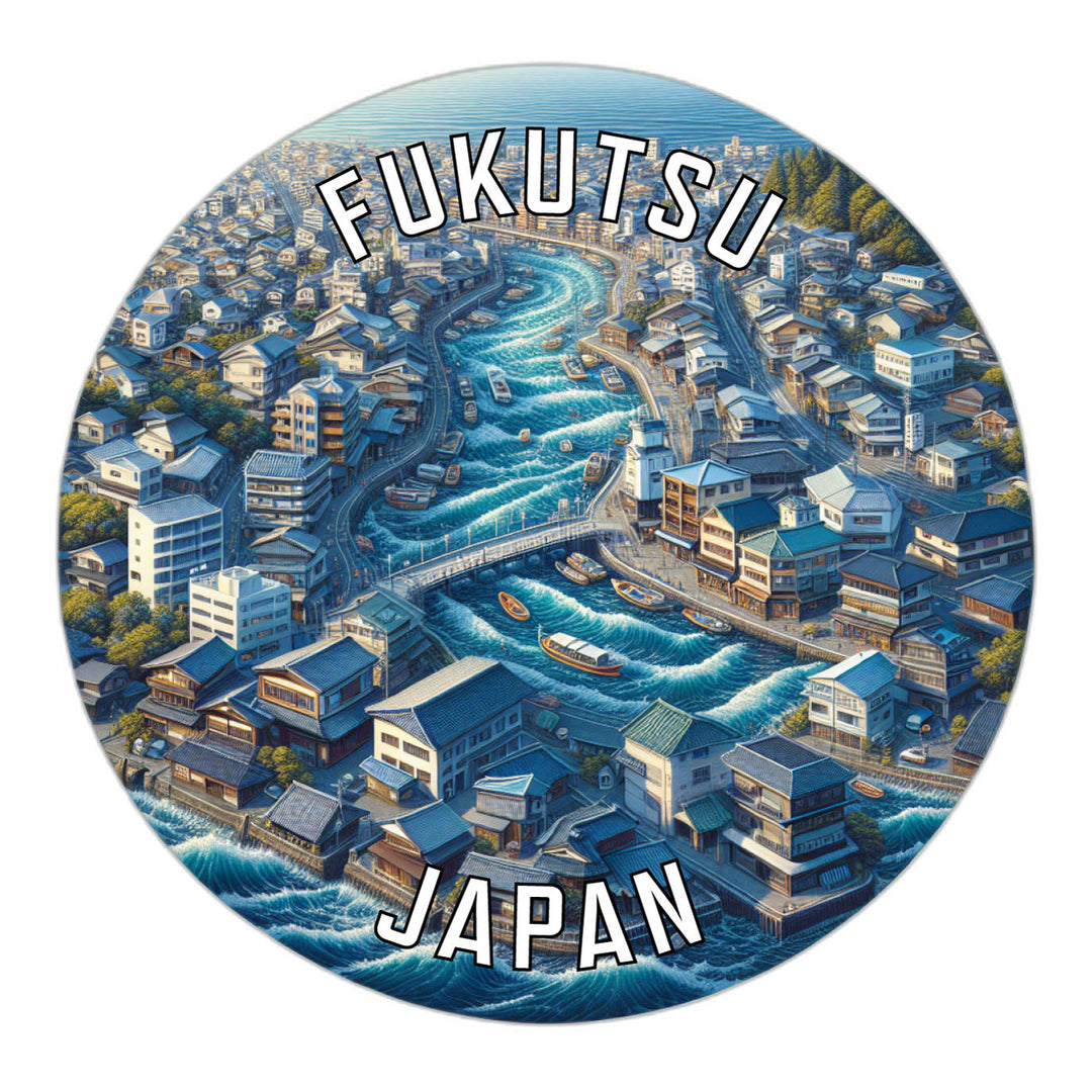 Fukutsu Japan Souvenir Die Cut Flat Magnet Image 1