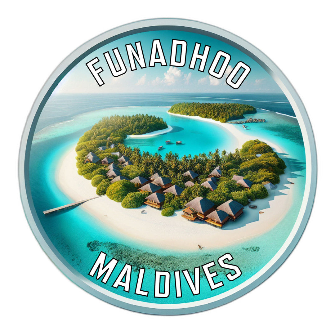 Funadhoo Maldives Souvenir Die Cut Flat Magnet Image 1