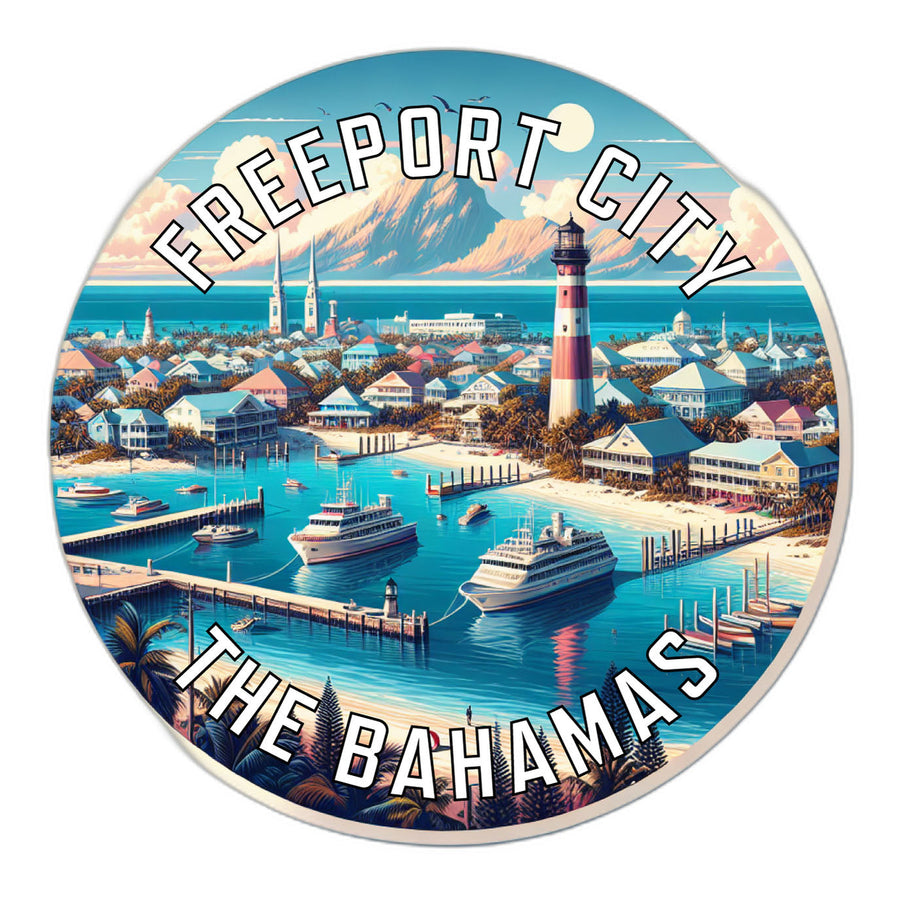 Freeport City The Bahamas Souvenir Die Cut Flat Magnet Image 1