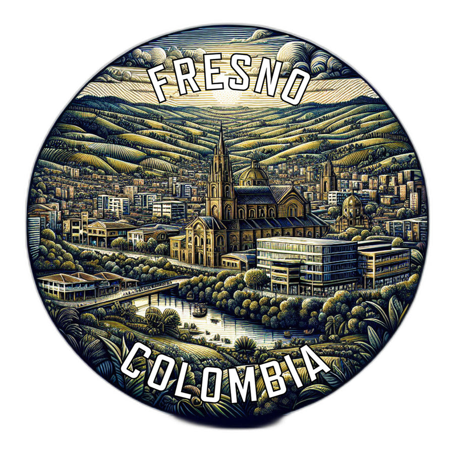 Fresno Colombia Souvenir Die Cut Flat Magnet Image 1