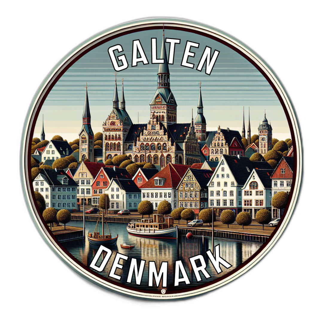 Galten Denmark Souvenir Die Cut Flat Magnet Image 1