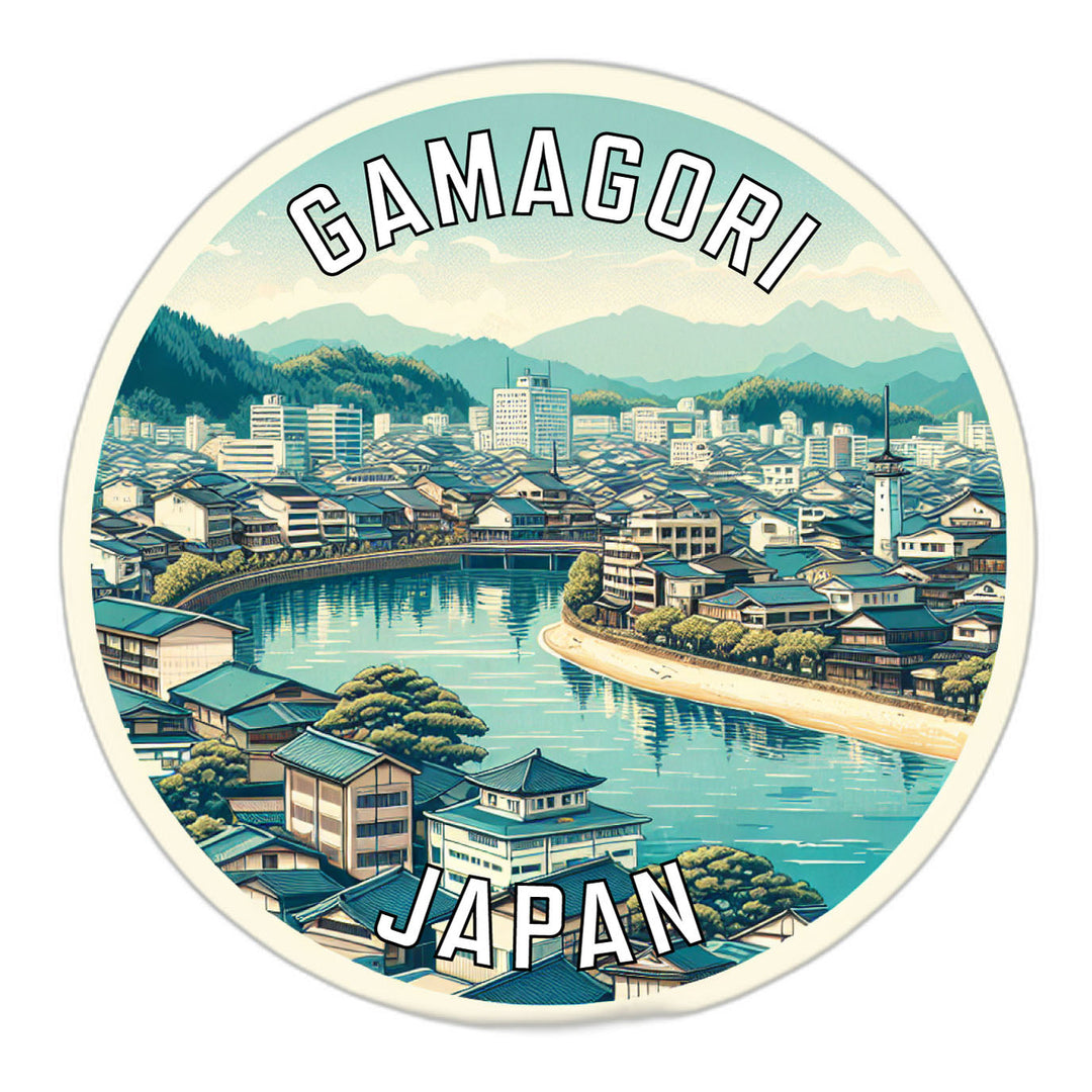 Gamagori Japan Souvenir Die Cut Flat Magnet Image 1