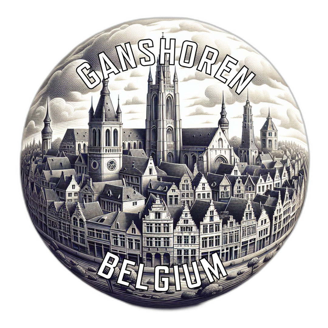 Ganshoren Belgium Souvenir Die Cut Flat Magnet Image 1