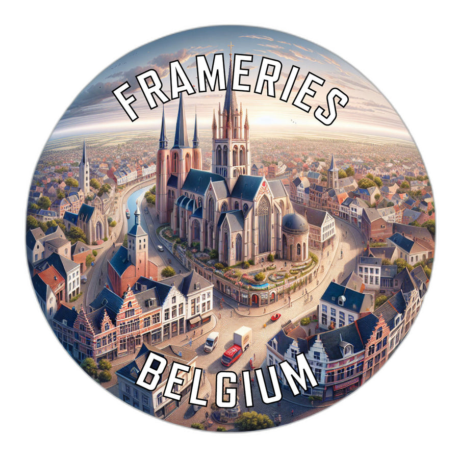 Frameries Belgium Souvenir Die Cut Flat Magnet Image 1