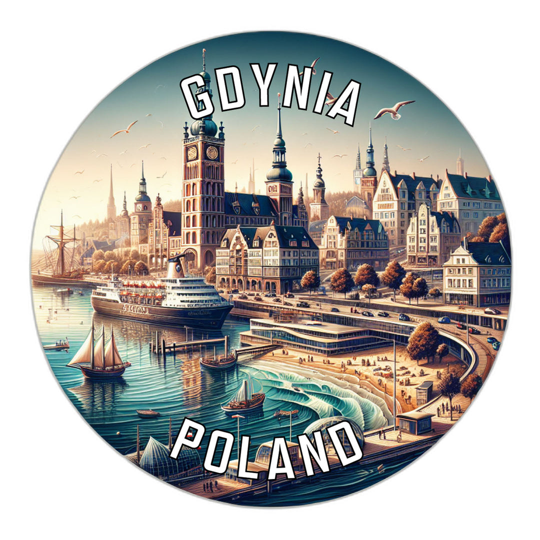 Gdynia Poland Souvenir Die Cut Flat Magnet Image 1