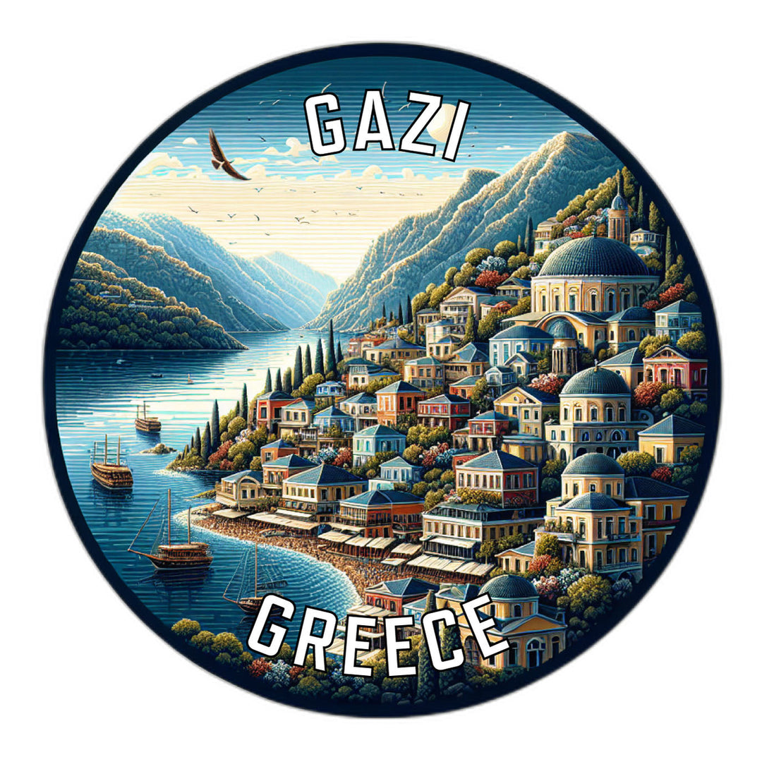 Gazi Greece Souvenir Die Cut Flat Magnet Image 1