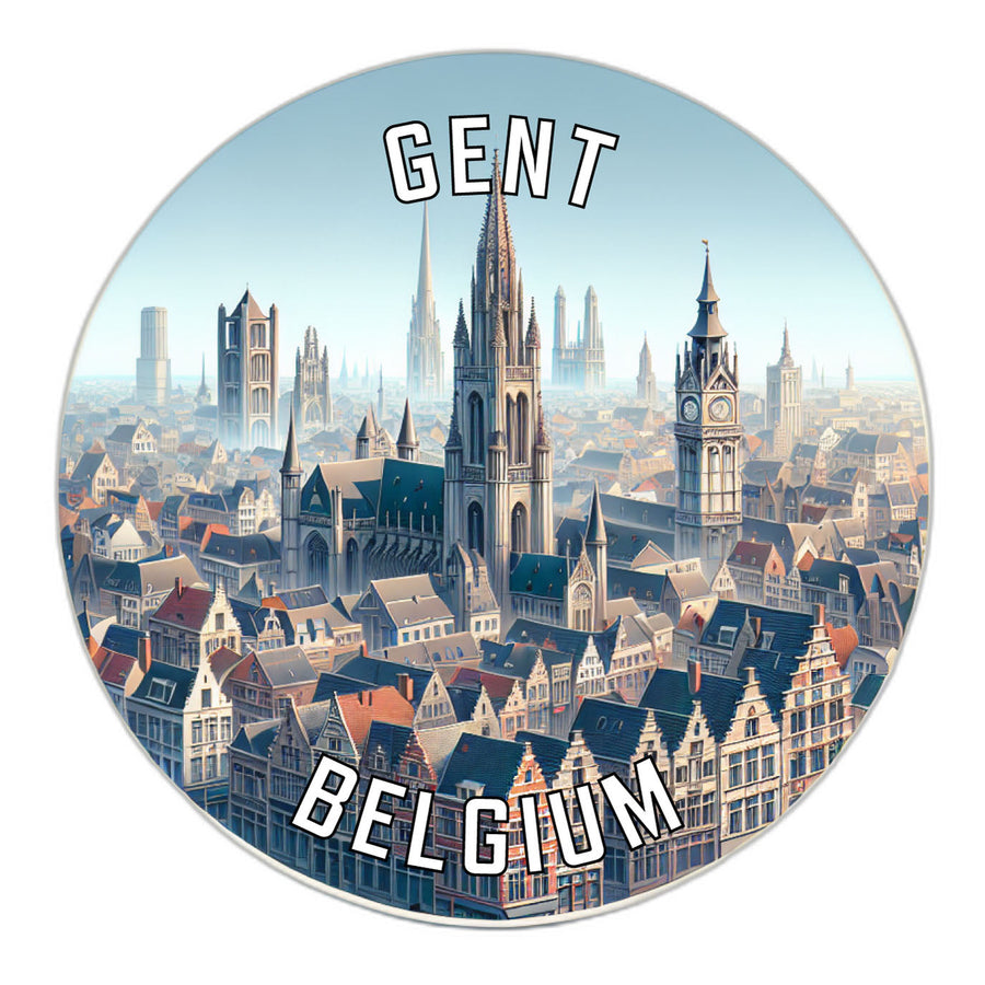 Gent Belgium Souvenir Die Cut Flat Magnet Image 1