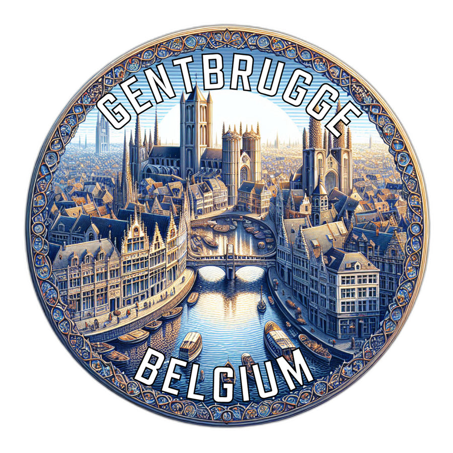 Gentbrugge Belgium Souvenir Die Cut Flat Magnet Image 1