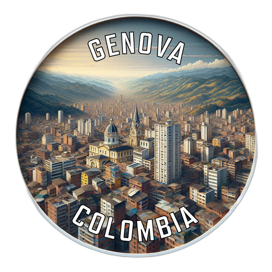 Genova Colombia Souvenir Die Cut Flat Magnet Image 1