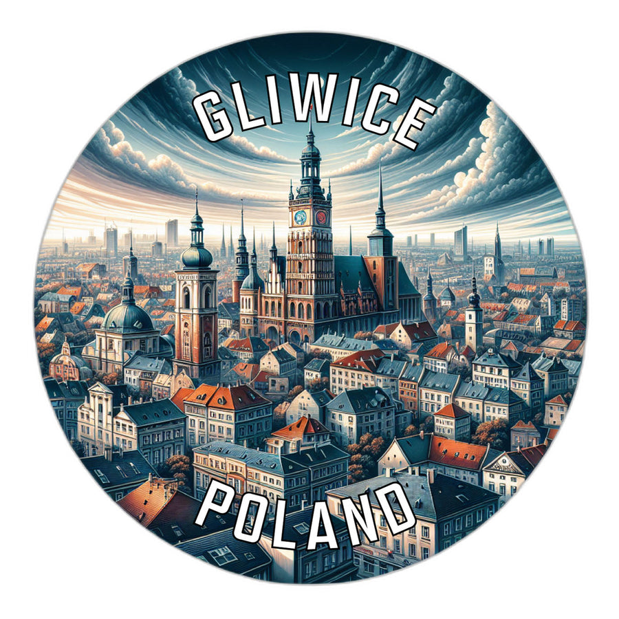 Gliwice Poland Souvenir Die Cut Flat Magnet Image 1