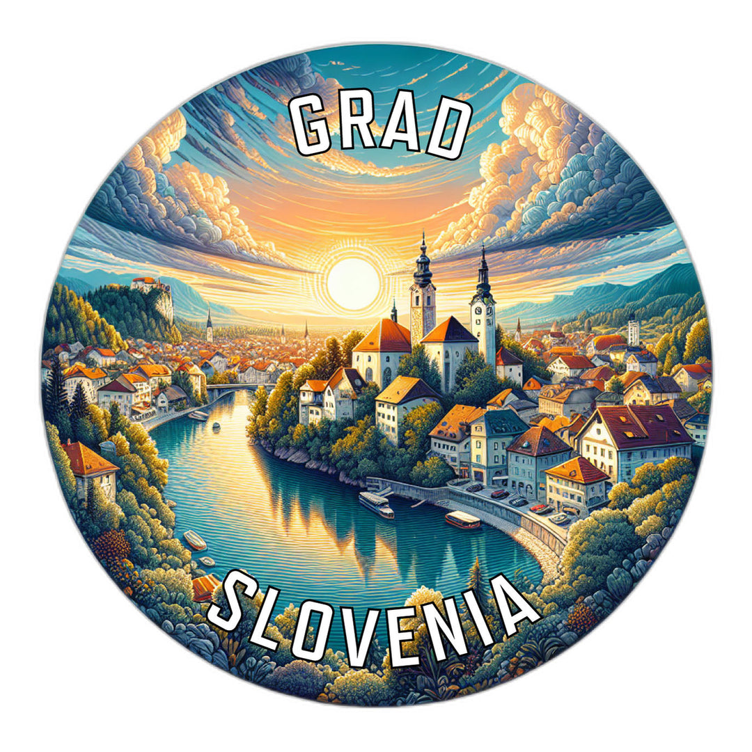 Grad Slovenia Souvenir Die Cut Flat Magnet Image 1