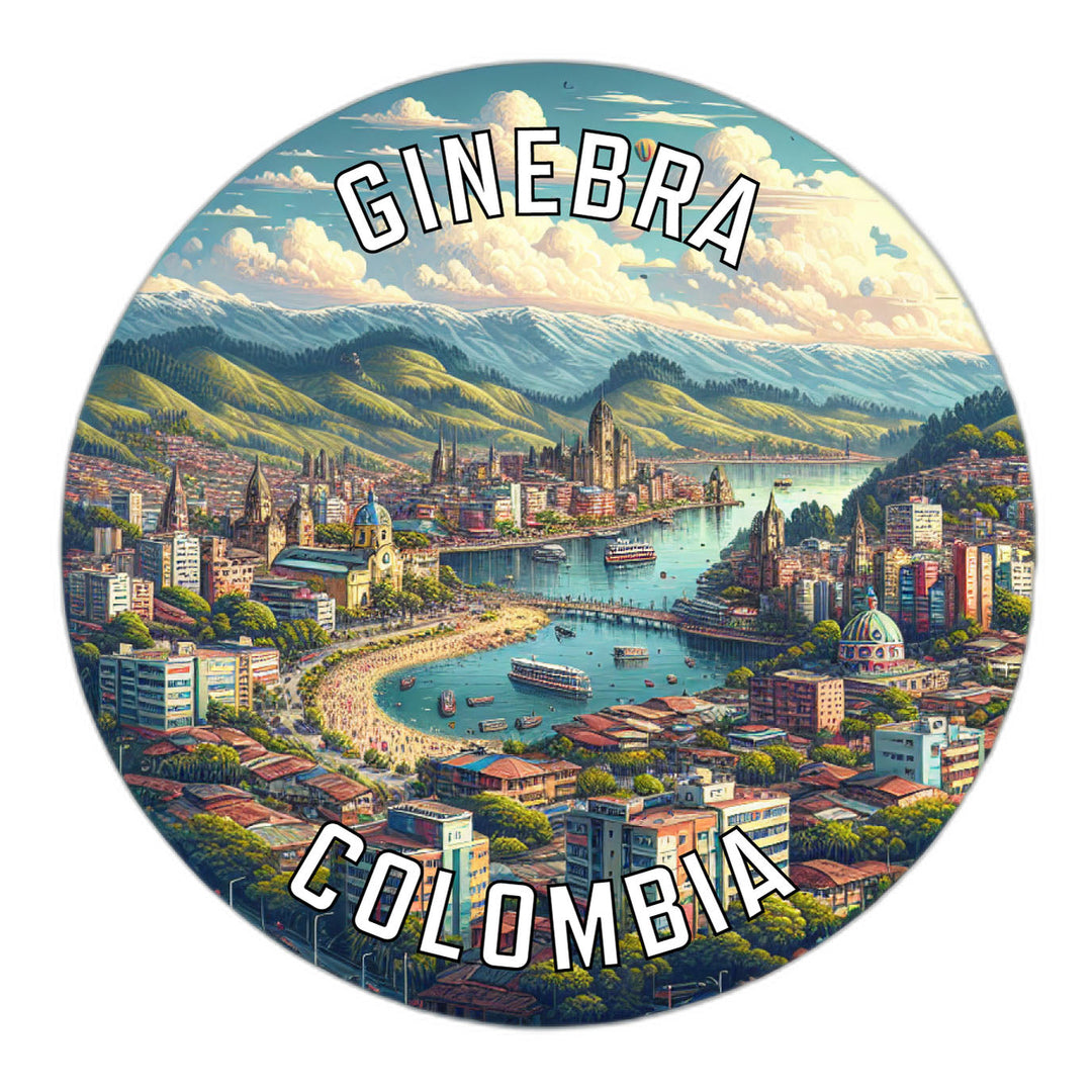 Ginebra Colombia Souvenir Die Cut Flat Magnet Image 1