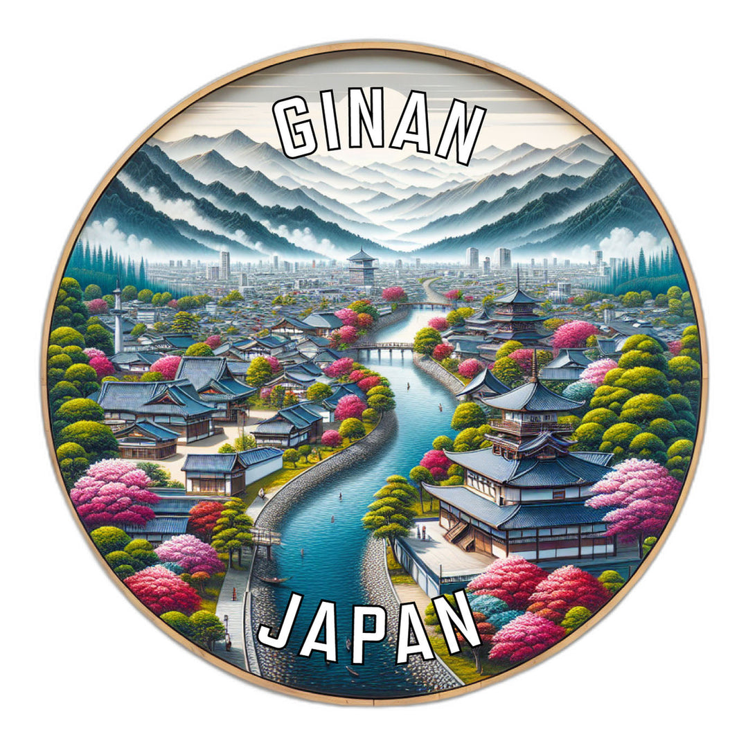 Ginan Japan Souvenir Die Cut Flat Magnet Image 1