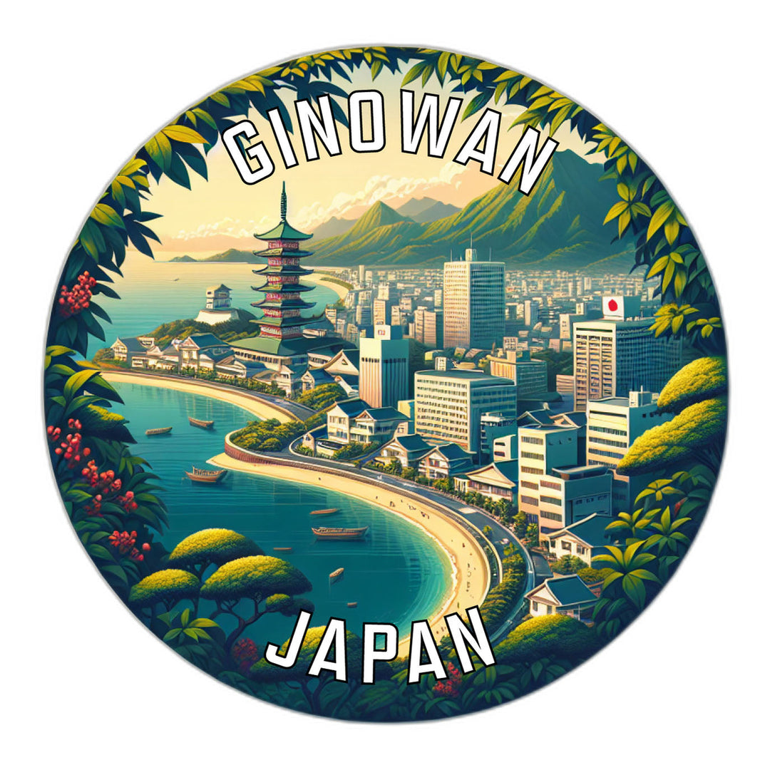 Ginowan Japan Souvenir Die Cut Flat Magnet Image 1