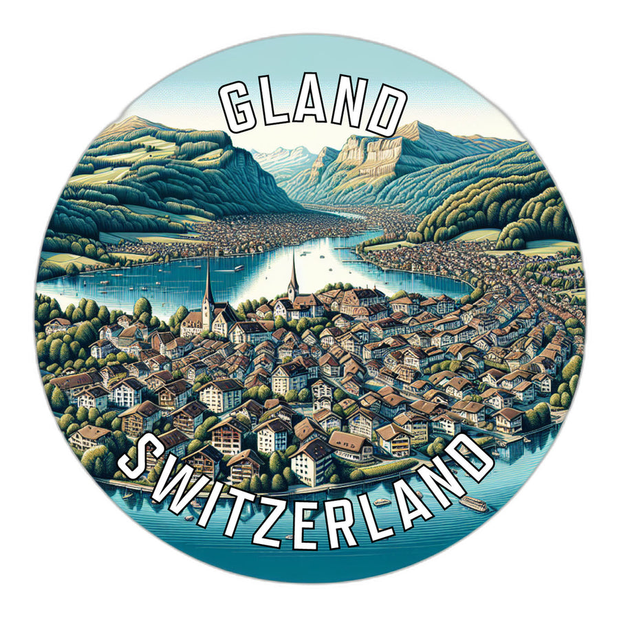 Gland Switzerland Souvenir Die Cut Flat Magnet Image 1