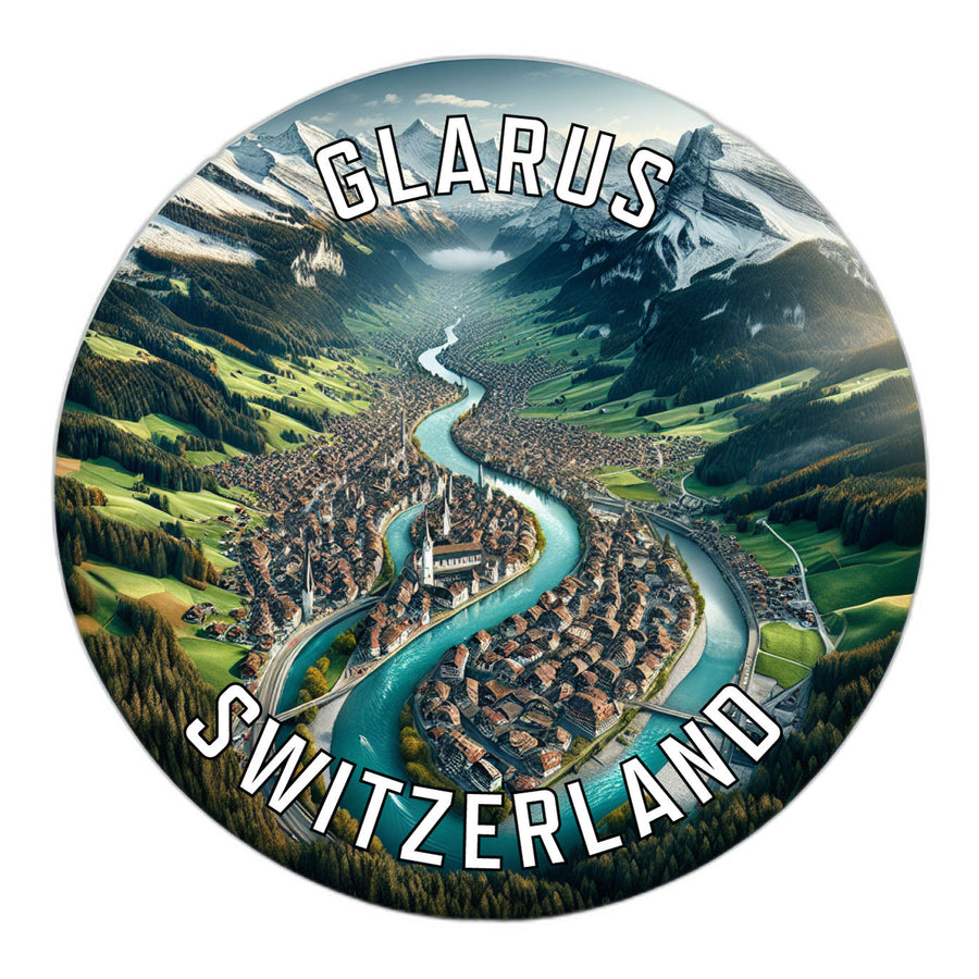 Glarus Switzerland Souvenir Die Cut Flat Magnet Image 1