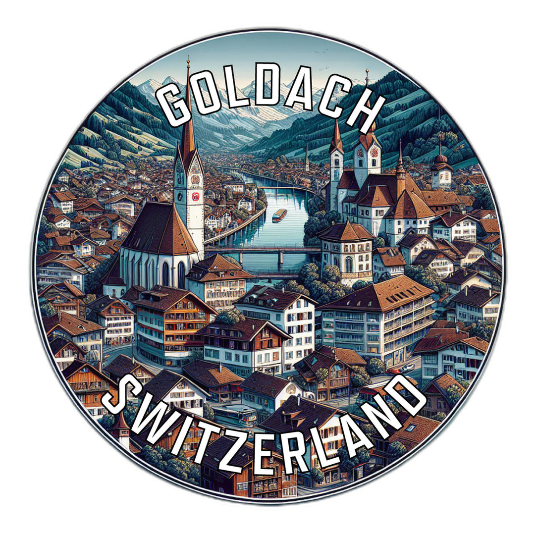 Goldach Switzerland Souvenir Die Cut Flat Magnet Image 1