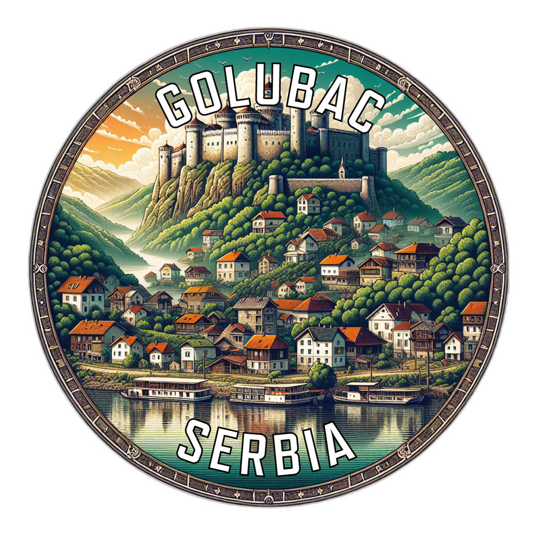 Golubac Serbia Souvenir Die Cut Flat Magnet Image 1