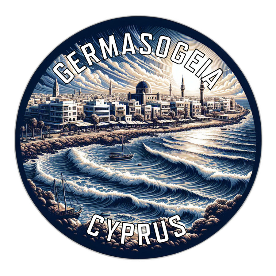 Germasogeia Cyprus Souvenir Die Cut Flat Magnet Image 1