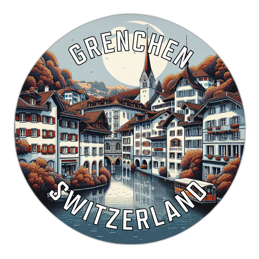 Grenchen Switzerland Souvenir Die Cut Flat Magnet Image 1