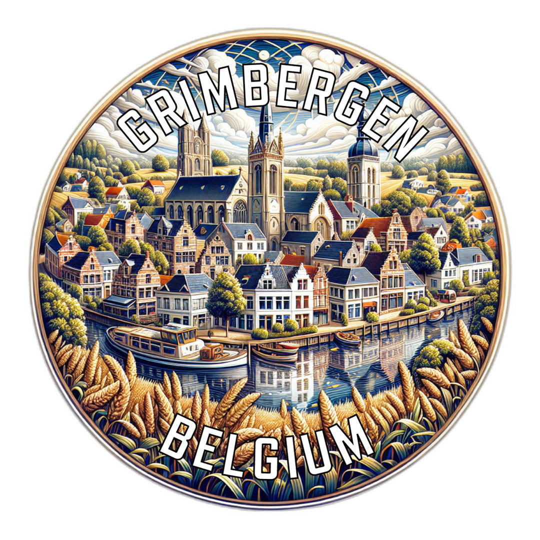 Grimbergen Belgium Souvenir Die Cut Flat Magnet Image 1