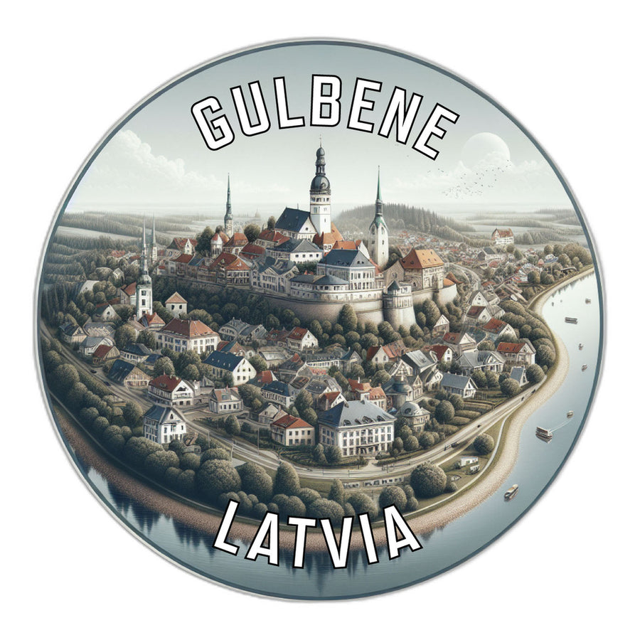 Gulbene Latvia Souvenir Die Cut Flat Magnet Image 1